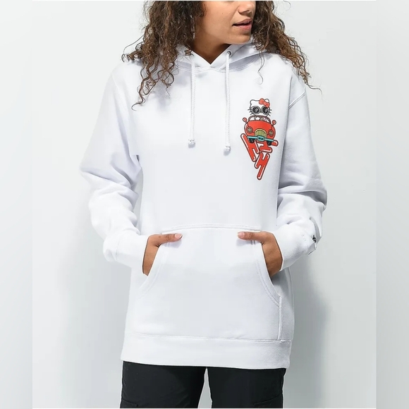 🚗 Hypland x Hello Kitty Hoodie | Car Break White | Size [L] - Picture 1 of 8